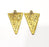 2 Geometric Charms Triangle Charms Antique Bronze Charm Antique Bronze Plated Metal  (44x26mm) G15691