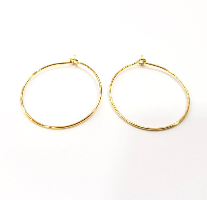 10 Earring Loops Earring Circles Earring Hoops (5 pairs) Gold Plated Brass,Findings  ( 25 mm )  G15694