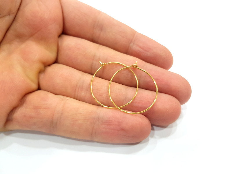 10 Earring Loops Earring Circles Earring Hoops (5 pairs) Gold Plated Brass,Findings  ( 25 mm )  G15694