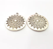 2 Antique Silver Plated Charm Antique Silver Plated Metal (28 mm)  G15696