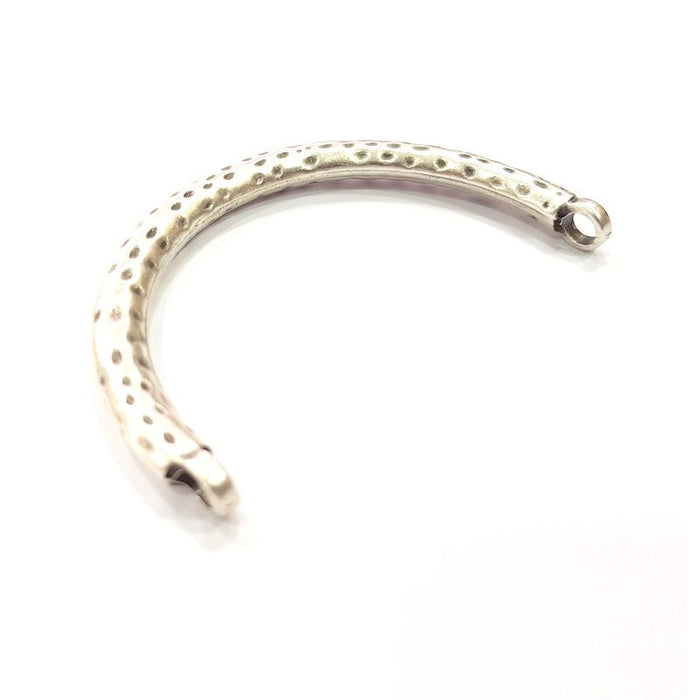 Bracelet Components Hammered Antique Silver Plated Metal ( 66 mm )  G15697