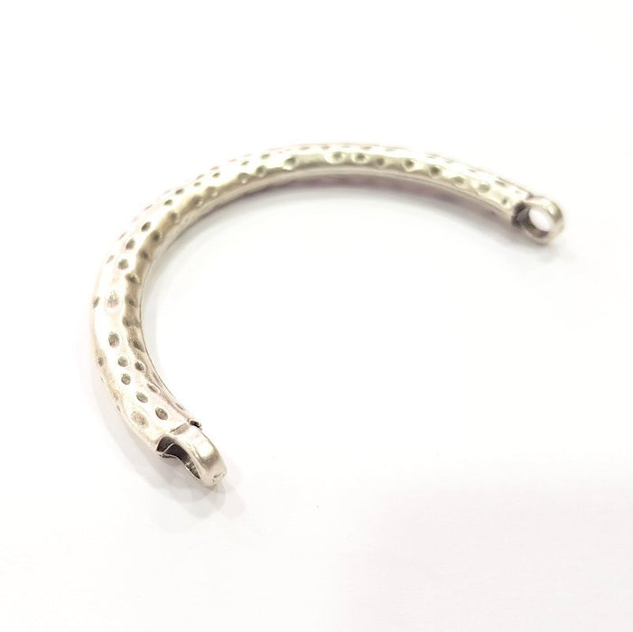 Bracelet Components Hammered Antique Silver Plated Metal ( 66 mm )  G15697