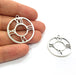 4 Clock Charm Silver Charm Antique Silver Plated Metal (31 mm)  G15700
