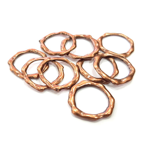10 Circle Connector Copper Circle Antique Copper Plated Metal (17mm) G15703