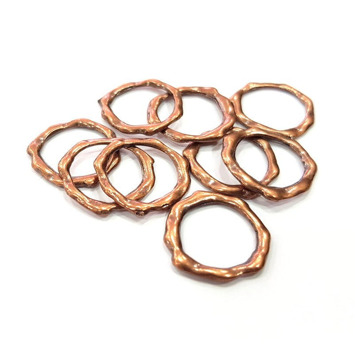 10 Circle Connector Copper Circle Antique Copper Plated Metal (17mm) G15703