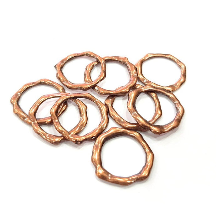 10 Circle Connector Copper Circle Antique Copper Plated Metal (17mm) G15703