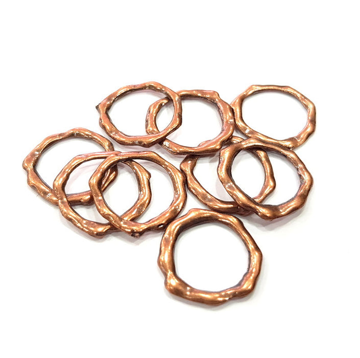 10 Circle Connector Copper Circle Antique Copper Plated Metal (17mm) G15703