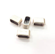 4 Waistband Finding Silver Plated Findings Antique Silver Plated Beads 14x7mm  G14933