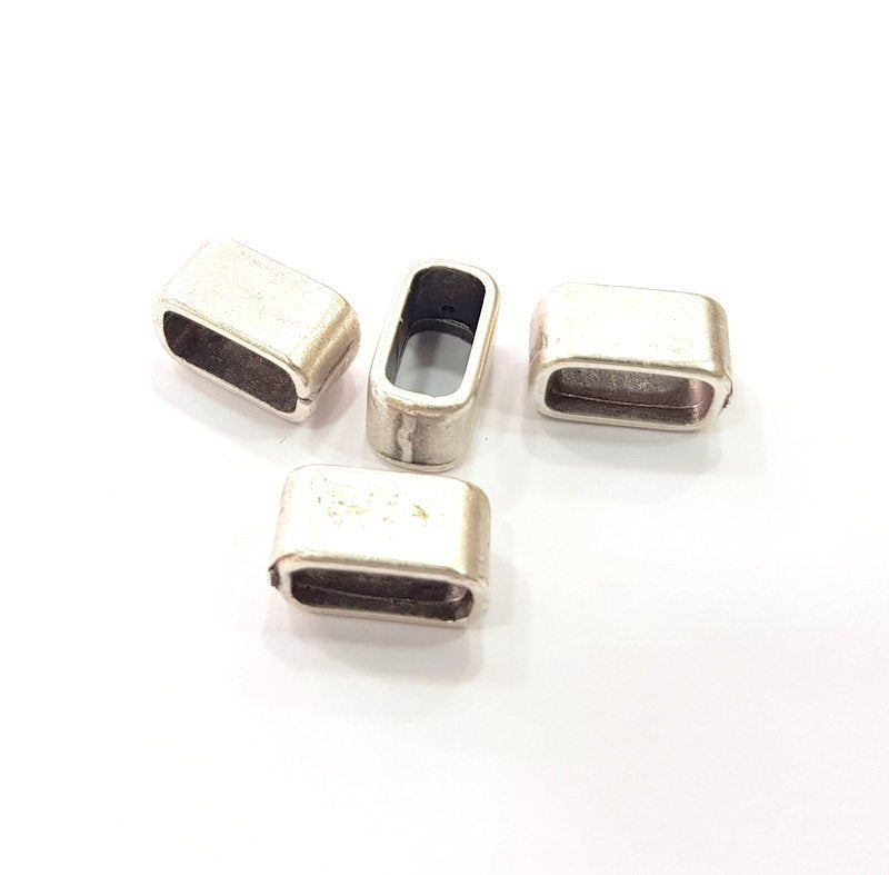 4 Waistband Finding Silver Plated Findings Antique Silver Plated Beads 14x7mm  G14933