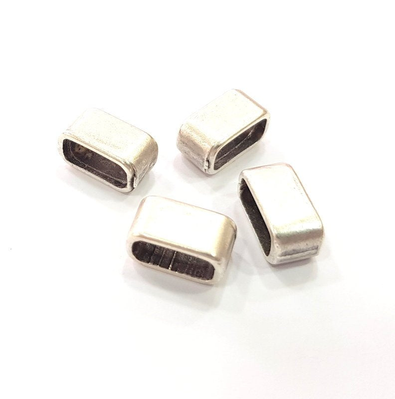 4 Waistband Finding Silver Plated Findings Antique Silver Plated Beads 14x7mm  G14933