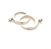 10 Crescent Charm Silver Moon Charm Antique Silver Plated Pendants  (20x17 mm)  G14934