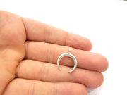 10 Crescent Charm Silver Moon Charm Antique Silver Plated Pendants  (20x17 mm)  G14934