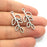 10 Leaf Charm Silver Tree branch Charm Antique Silver Plated Pendants  (33x14 mm)  G14935