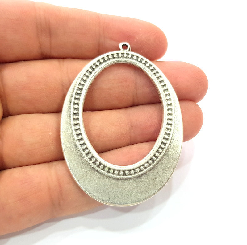 Silver Pendant Antique Silver Plated Metal (59x42mm) G14942