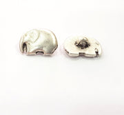 2 Silver Elephant Charm Antique Silver Plated Metal (17x12mm)  G14948