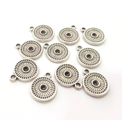 8 Silver Charm Antique Silver Plated Metal (13mm)  G15495