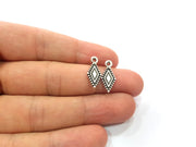 20 Silver Charm Antique Silver Plated Metal (19x8mm)  G14951