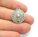 4 Silver Charm Antique Silver Plated Metal (20mm)  G14952