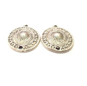 4 Silver Charm Antique Silver Plated Metal (20mm)  G14952