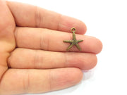 10 Starfish Charm Antique Bronze Charm Antique Bronze Plated Metal  (19x17mm) G14955