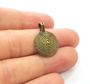 4 Antique Bronze Charm Antique Bronze Plated Metal  (18mm) G14957