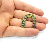 4 Hammered  Connector Charm  Antique Bronze Charm Antique Bronze Plated Metal  (30x29mm) G14972