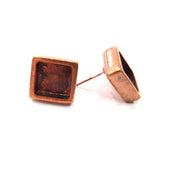 Earring Blank Base Settings Copper Resin Blank Cabochon Base inlay Blank Mountings Antique Copper Plated Brass (10mm blank) 1 Set  G14992