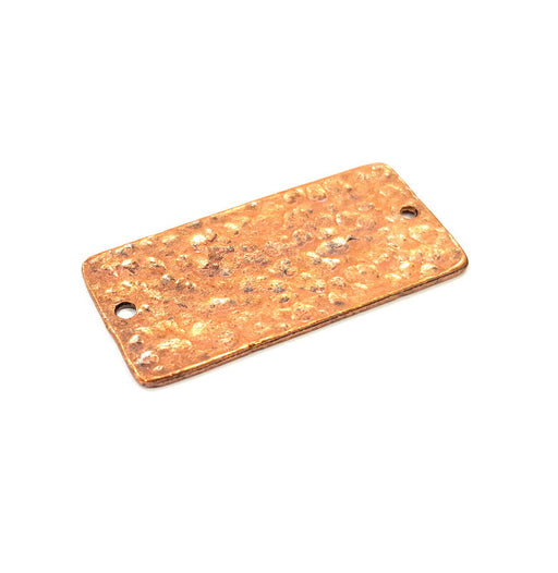 2 Hammered Rectangle Connector Charm Antique Copper Connector Charm Antique Copper Plated Metal (39x18mm) G15004