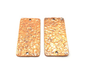 2 Hammered Rectangle Connector Charm Antique Copper Connector Charm Antique Copper Plated Metal (39x18mm) G15004