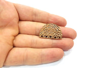 2 Hammered Semi Circle Connector Charm Half Moon Charm Antique Copper Connector Charm Antique Copper Plated Metal (30x20mm) G15010