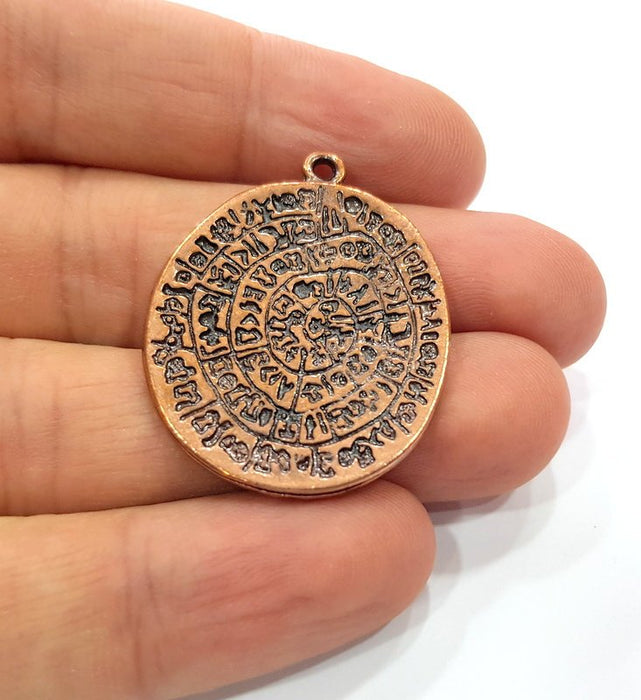 2 Antique Copper Charm Antique Copper Plated Metal (36x28mm) G15710