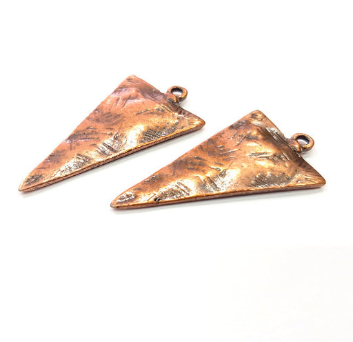 2 Triangle Charm Antique Copper Charm Antique Copper Plated Metal (45x23mm) G15713