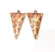 2 Triangle Charm Antique Copper Charm Antique Copper Plated Metal (45x23mm) G15713