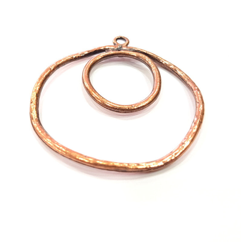 Circle Pendant Antique Copper Pendant Antique Copper Plated Metal (50mm) G15717