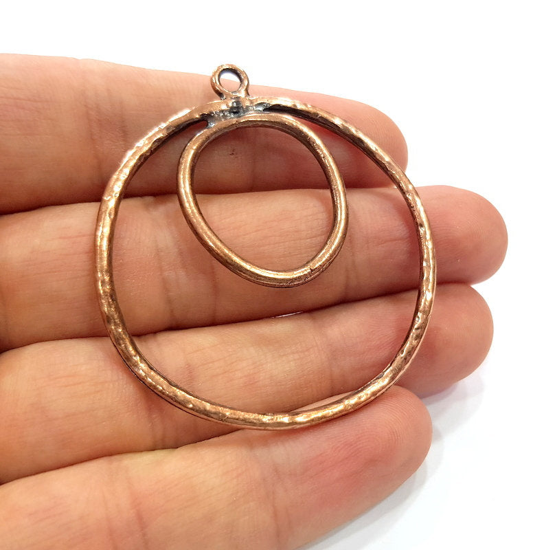 Circle Pendant Antique Copper Pendant Antique Copper Plated Metal (50mm) G15717