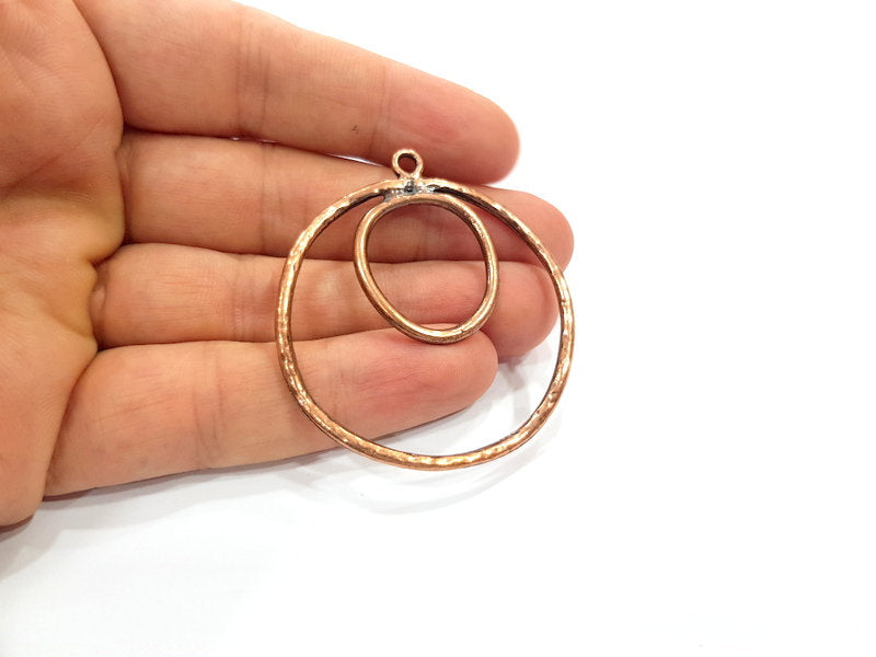 Circle Pendant Antique Copper Pendant Antique Copper Plated Metal (50mm) G15717