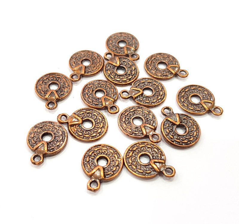 20 Antique Copper Charm Antique Copper Plated Metal (11mm) G15723