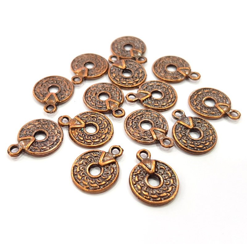 20 Antique Copper Charm Antique Copper Plated Metal (11mm) G15723