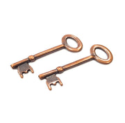 2 Key Charm Antique Copper Charm Antique Copper Plated Metal (56x18mm) G15729