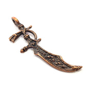 2 Sword Charm Antique Copper Charm Antique Copper Plated Metal (64x21mm) G15731