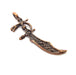 2 Sword Charm Antique Copper Charm Antique Copper Plated Metal (64x21mm) G15731