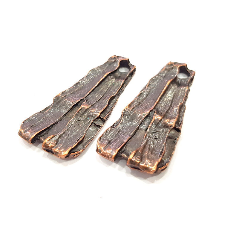 2 Antique Copper Charm Antique Copper Plated Metal (42x18mm) G15732