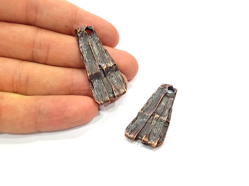 2 Antique Copper Charm Antique Copper Plated Metal (42x18mm) G15732
