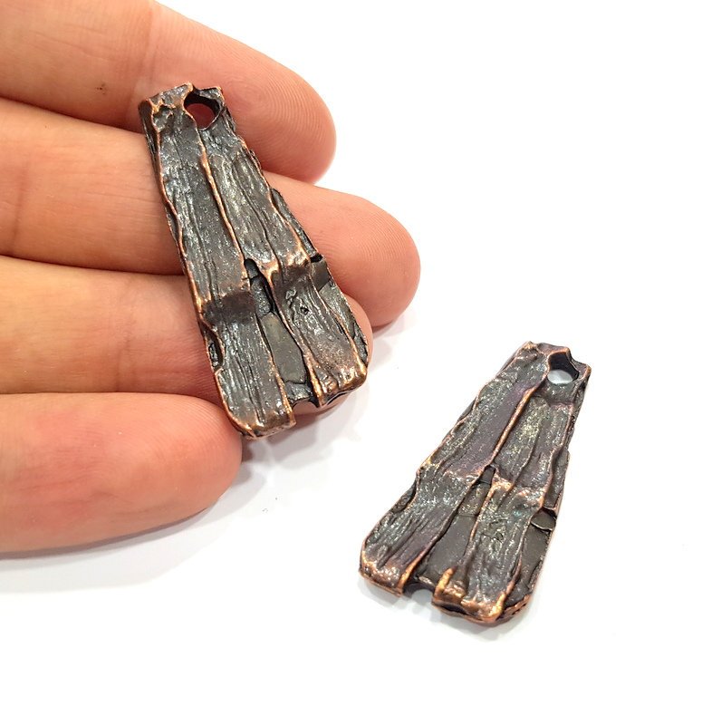 2 Antique Copper Charm Antique Copper Plated Metal (42x18mm) G15732