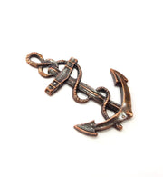 2 Anchor Charm Antique Copper Charm Antique Copper Plated Metal (49x30mm) G15735