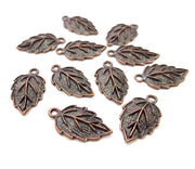 8 Leaf Charm Antique Copper Charm Antique Copper Plated Metal (25x14mm) G15744