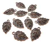 8 Leaf Charm Antique Copper Charm Antique Copper Plated Metal (25x14mm) G15744