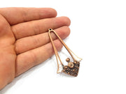 2 Antique Copper Pendant Antique Copper Plated Metal (71x38mm) G15752