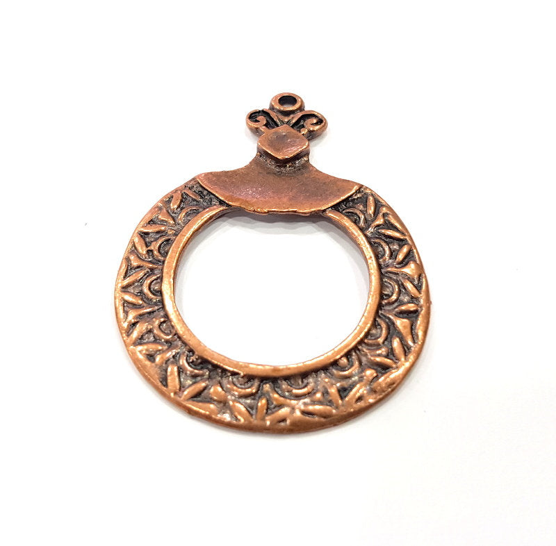 2 Antique Copper Pendant Antique Copper Plated Metal (55x40mm) G15754