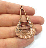 2 Antique Copper Pendant Antique Copper Plated Metal (53x31mm) G15756